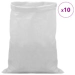 vidaXL Tkaninové vrecia 10 pcs Biela 50 x 80 cm PP – Obrázok 3