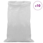 vidaXL Tkaninové vrecia 10 pcs Biela 65 x 115 cm PP – Obrázok 3