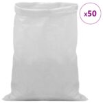 vidaXL Tkaninové vrecia 50 pcs Biela 60 x 100 cm PP – Obrázok 3