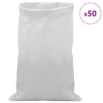 vidaXL Tkaninové vrecia 50 pcs Biela 65 x 105 cm PP – Obrázok 3
