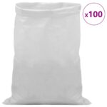 vidaXL Tkaninové vrecia 100 pcs Biela 50 x 80 cm PP – Obrázok 3