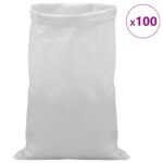 vidaXL Tkaninové vrecia 100 pcs Biela 60 x 110 cm PP – Obrázok 3