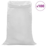 vidaXL Tkaninové vrecia 100 pcs Biela 80 x 125 cm PP – Obrázok 3