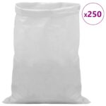 vidaXL Tkaninové vrecia 250 pcs Biela 40 x 60 cm PP – Obrázok 3