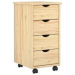 vidaXL Koliesková skriňa s kolesom Hnedá 65,5 x 34 x 39 cm – Obrázok 2