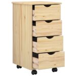 vidaXL Koliesková skriňa s kolesom Hnedá 65,5 x 34 x 39 cm – Obrázok 3