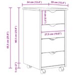 vidaXL Koliesková skriňa s kolesom Hnedá 65,5 x 34 x 39 cm – Obrázok 9