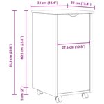 vidaXL Koliesková skriňa s kolesom Hnedá 34 x 39 x 65,5 cm – Obrázok 9