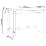 vidaXL Stôl Hnedá 112 x 50 x 75 cm Masívne borovicové drevo – Obrázok 9