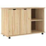 vidaXL Koliesková skriňa s kolesom Hnedá 100 x 39 x 65,5 cm – Obrázok 2