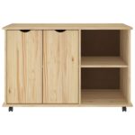 vidaXL Koliesková skriňa s kolesom Hnedá 100 x 39 x 65,5 cm – Obrázok 4