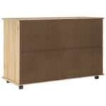vidaXL Koliesková skriňa s kolesom Hnedá 100 x 39 x 65,5 cm – Obrázok 6