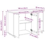 vidaXL Koliesková skriňa s kolesom Hnedá 100 x 39 x 65,5 cm – Obrázok 9