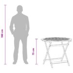 vidaXL Skladací záhradný stôl Hnedá Ø 90 x 75 cm – Obrázok 7