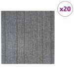 vidaXL Kobercová dlaždica Svetlosivá s prúžkom 50 x 50 cm 20 pcs – Obrázok 3