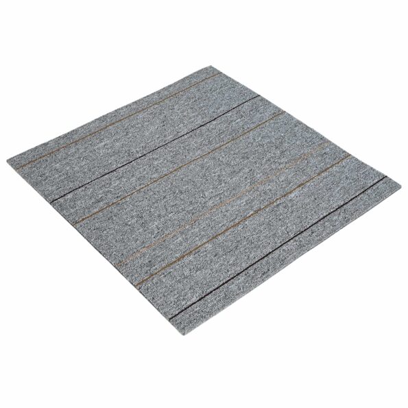 vidaXL Kobercová dlaždica Svetlosivá s prúžkom 50 x 50 cm 36 pcs – Obrázok 2