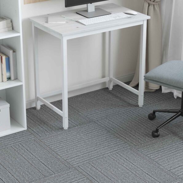 vidaXL Kobercová dlaždica Svetlosivá s prúžkom 50 x 50 cm 36 pcs – Obrázok 4