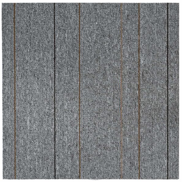 vidaXL Kobercová dlaždica Svetlosivá s prúžkom 50 x 50 cm 36 pcs – Obrázok 5