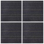 vidaXL Kobercová dlaždica Tmavo šedá s pruhmi 50 x 50 cm 4 pcs – Obrázok 3