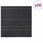 vidaXL Kobercová dlaždica Tmavo šedá s pruhmi 50 x 50 cm 20 pcs – Obrázok 3