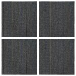 vidaXL Kobercová dlaždica Stredne šedá s pruhmi 50 x 50 cm 4 pcs – Obrázok 3