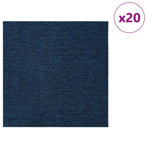 vidaXL Kobercová dlaždica Modrá 50 x 50 cm 20 pcs PP a Bitúmen – Obrázok 3