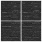 vidaXL Kobercová dlaždica Prúžkovaná čierna 50 x 50 cm 4 pcs – Obrázok 3