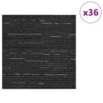 vidaXL Kobercová dlaždica Prúžkovaná čierna 50 x 50 cm 36 pcs – Obrázok 3