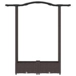 vidaXL Vyvýšený záhon s mriežkou a strechou Hnedá 124 x 40 x 123 cm PP – Obrázok 4