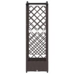 vidaXL Vyvýšený záhon s mriežkou a strechou Hnedá 124 x 40 x 123 cm PP – Obrázok 5