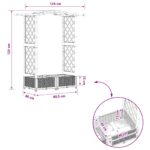 vidaXL Vyvýšený záhon s mriežkou a strechou Hnedá 124 x 40 x 123 cm PP – Obrázok 8