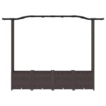 vidaXL Vyvýšený záhon s mriežkou a strechou Hnedá 204 x 40 x 138 cm PP – Obrázok 4