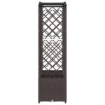 vidaXL Vyvýšený záhon s mriežkou a strechou Hnedá 204 x 40 x 138 cm PP – Obrázok 5