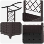 vidaXL Vyvýšený záhon s mriežkou a strechou Hnedá 204 x 40 x 138 cm PP – Obrázok 6