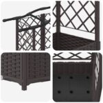 vidaXL Vyvýšený záhon s mriežkou a strechou Hnedá 124 x 40 x 123 cm PP – Obrázok 6