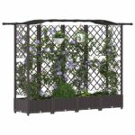 vidaXL Vyvýšený záhon s mriežkou a strechou Hnedá 203,5 x 40 x 123 cm – Obrázok 3