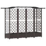 vidaXL Vyvýšený záhon s mriežkou a strechou Hnedá 203,5 x 40 x 123 cm – Obrázok 5