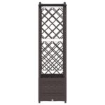 vidaXL Vyvýšený záhon s mriežkou a strechou Hnedá 122 x 40 x 138 cm PP – Obrázok 4