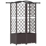 vidaXL Vyvýšený záhon s mriežkou a strechou Hnedá 122 x 40 x 138 cm PP – Obrázok 5