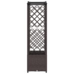 vidaXL Vyvýšený záhon s mriežkou a strechou Hnedá 163 x 40 x 138 cm PP – Obrázok 4