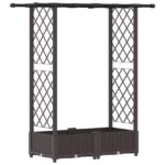 vidaXL Vyvýšený záhon s mriežkou a strechou Hnedá 122,5 x 40 x 121 cm – Obrázok 2