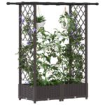 vidaXL Vyvýšený záhon s mriežkou a strechou Hnedá 122,5 x 40 x 121 cm – Obrázok 3