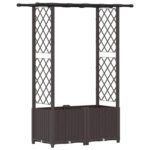 vidaXL Vyvýšený záhon s mriežkou a strechou Hnedá 124,5 x 40 x 136 cm – Obrázok 2