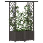 vidaXL Vyvýšený záhon s mriežkou a strechou Hnedá 124,5 x 40 x 136 cm – Obrázok 3
