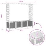 vidaXL Vyvýšený záhon s mriežkou a strechou Hnedá 203 x 40 x 136 cm PP – Obrázok 8
