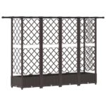 vidaXL Vyvýšený záhon s mriežkou a strechou Hnedá 202,5 x 40 x 121 cm – Obrázok 2