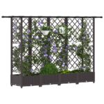vidaXL Vyvýšený záhon s mriežkou a strechou Hnedá 202,5 x 40 x 121 cm – Obrázok 3