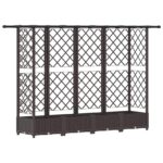 vidaXL Vyvýšený záhon s mriežkou a strechou Hnedá 202,5 x 40 x 121 cm – Obrázok 5