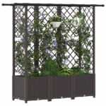 vidaXL Vyvýšený záhon s mriežkou a strechou Hnedá 163,5 x 40 x 136 cm – Obrázok 3