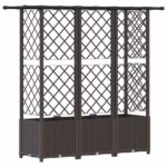 vidaXL Vyvýšený záhon s mriežkou a strechou Hnedá 163,5 x 40 x 136 cm – Obrázok 5